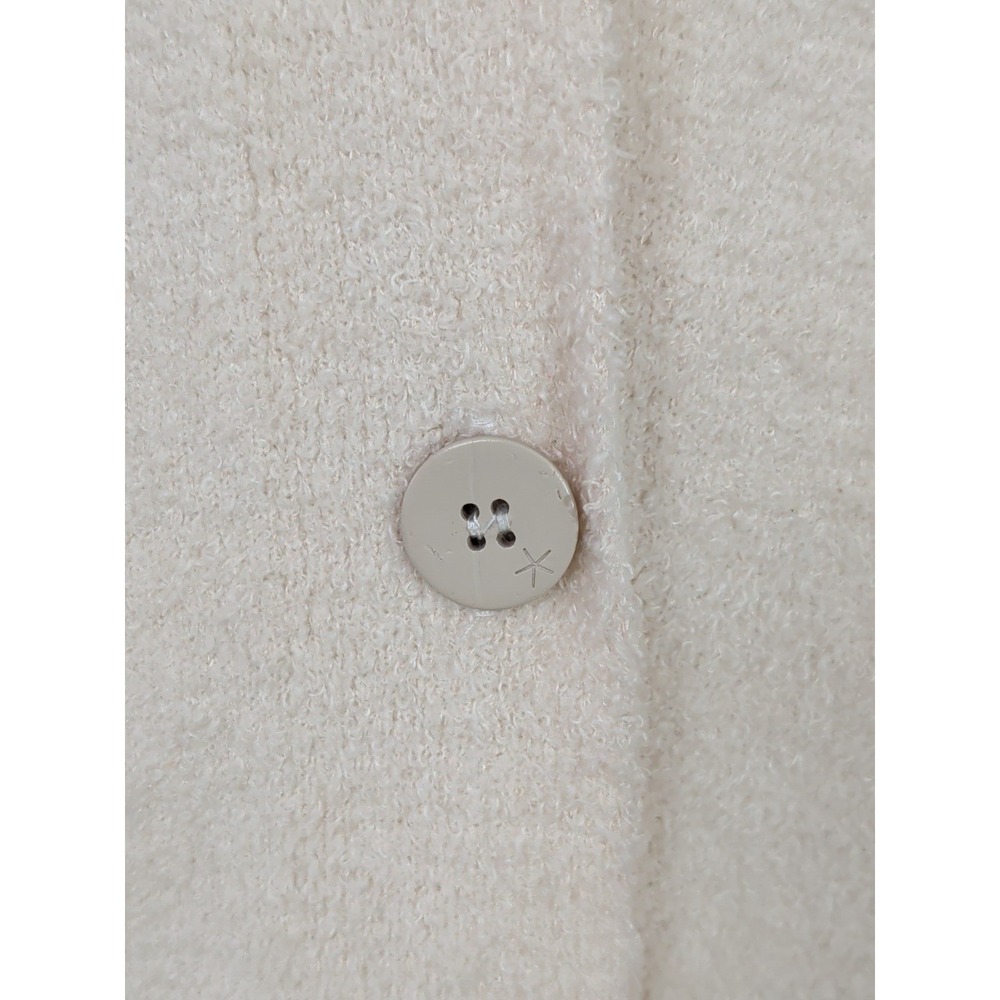Barefoot Dreams CozyChic Lite Cardigan Womens M Cream White‎ Button Front Comfy - Picture 6 of 11